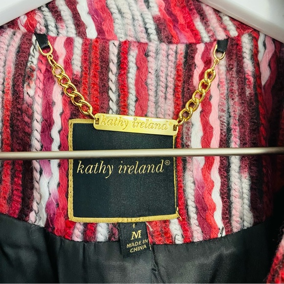 Kathy Ireland NWT Fashion 360 Faux Wool Duster Coat of Many Colors-Red Sz Medium - Picture 5 of 10